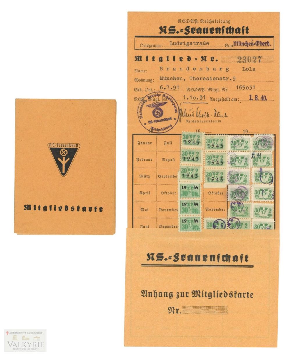 Lot 688: Membership Card Issued in 1940 to a Member of the NS Women's League