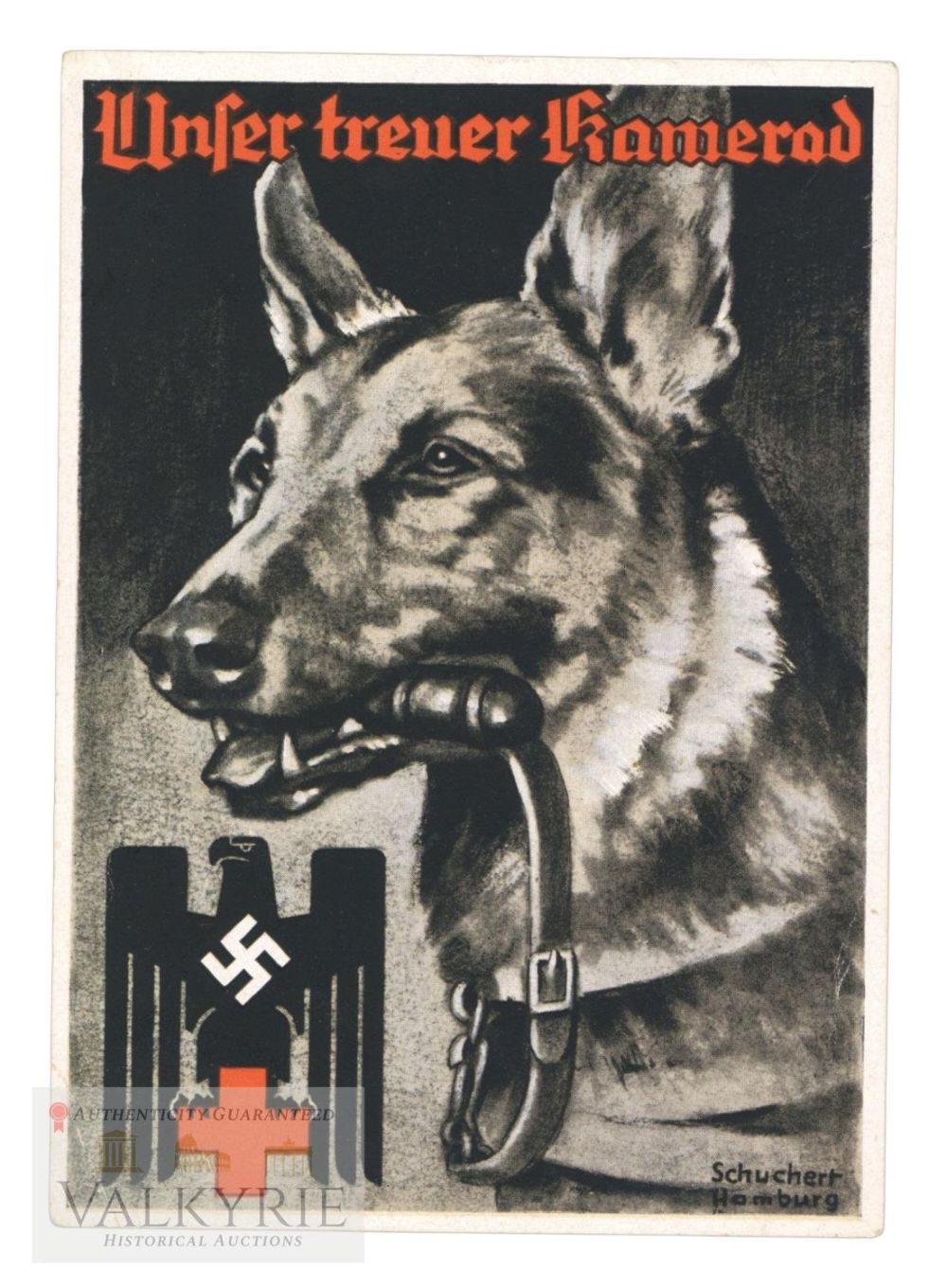Lot 693: Unissued German Red Cross Propaganda Postcard - Our Loyal Comrade