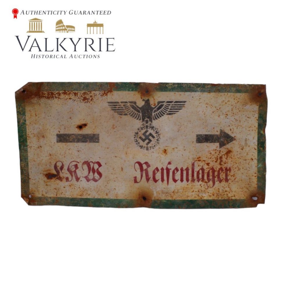 Lot 763: Nazi Wehrmacht Directional Steel Sign from The Eastern Front
