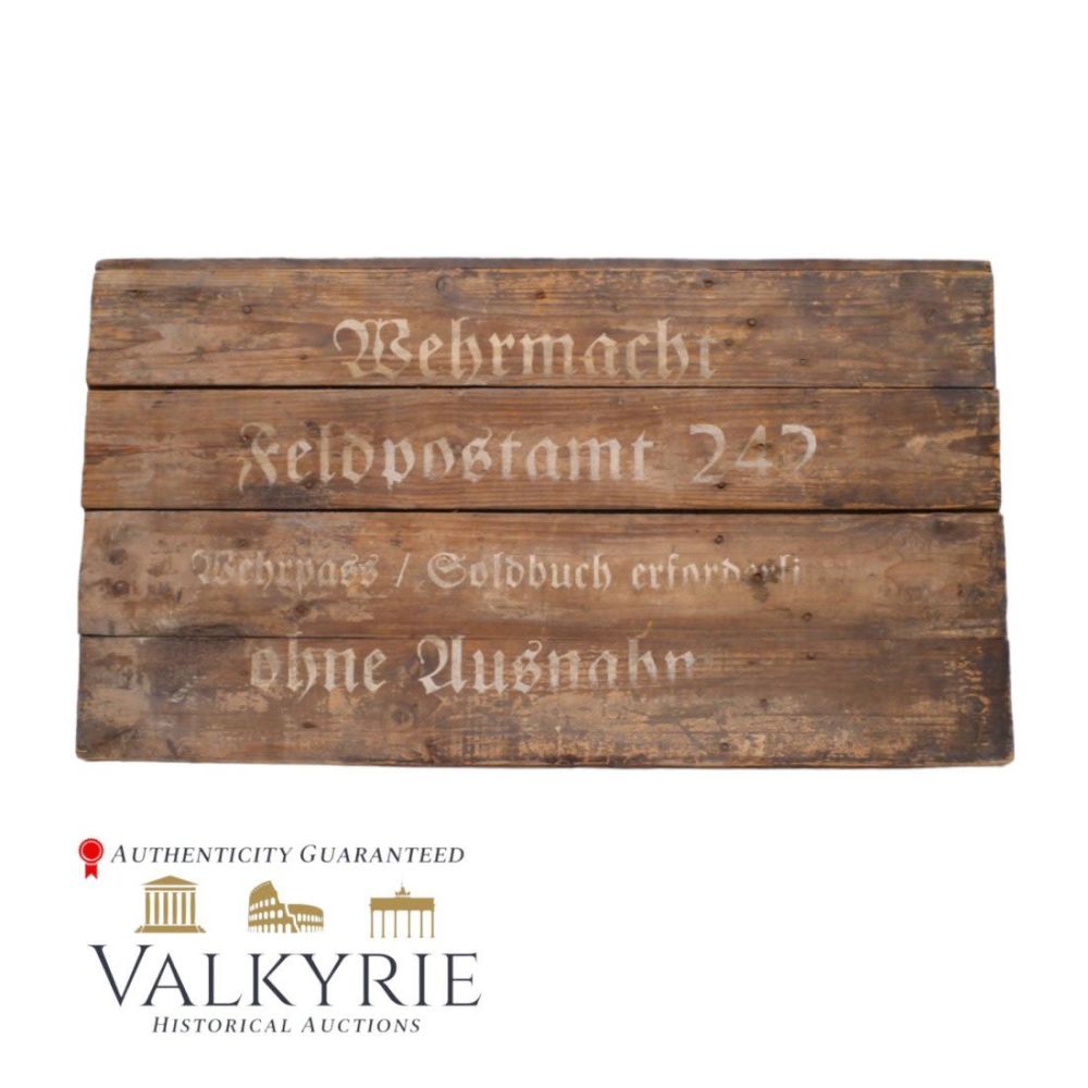 Lot 764: Nazi Wehrmacht Feldpost Sign