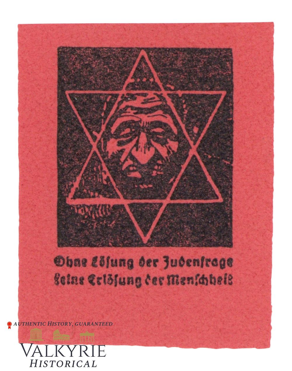 Lot 219: German Anti-Semitic Propaganda Leaflet "Without a Solution of the Jewish Question, No Salvation..."