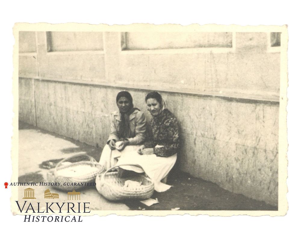 Lot 247: Private Taken Photo of 2 Gypsy Women In a Street of an Unknown Polish City Selling Some Products
