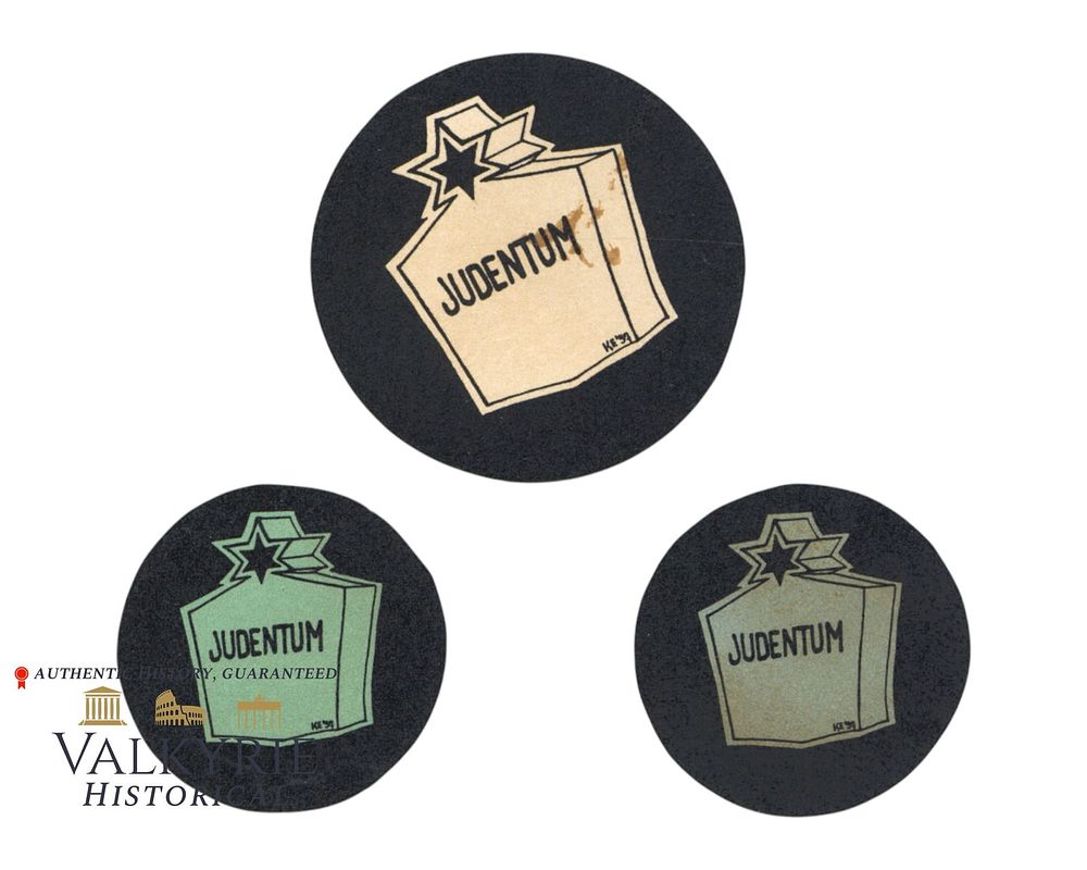 Lot 263: 3 x German Anti-Semitic Vignettes "Jewry" in a Tombstone - 1920s