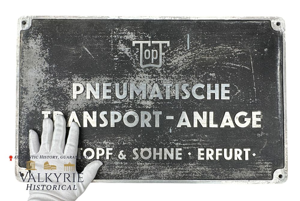 Lot 290: Metal Sign Advertising Topf und Sohne German Concentration Camp Ovens Manufacturer