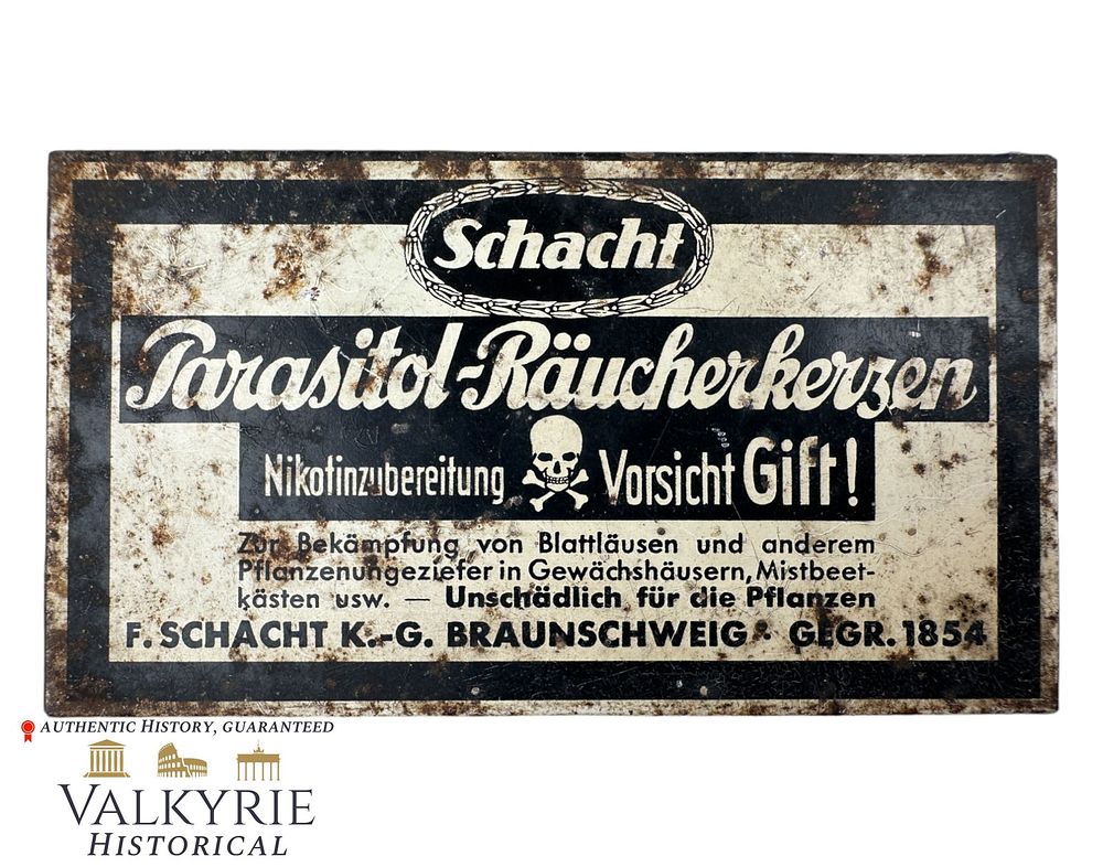 Lot 302: Anti-parasite Parasitol Incense Cones Empty Box Manufactured by Schacht Chemical Company