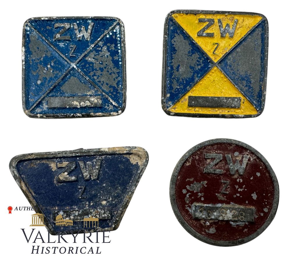 Lot 308: 4 Different Ground Dug ID Tags For Forced Labourers of Different Types