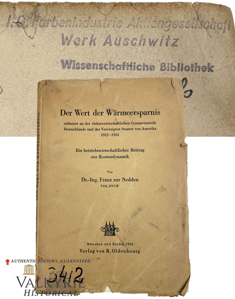 Lot 311: Book Recovered From the Former Scientific Library of IG Farben Buna Werke - Auschwitz III Monowitz