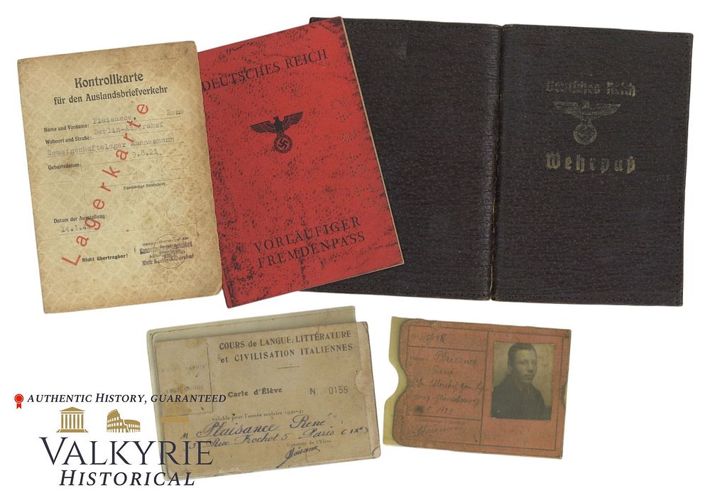 Lot 317: Set of Identification Documents to a French Worker Within the III Reich