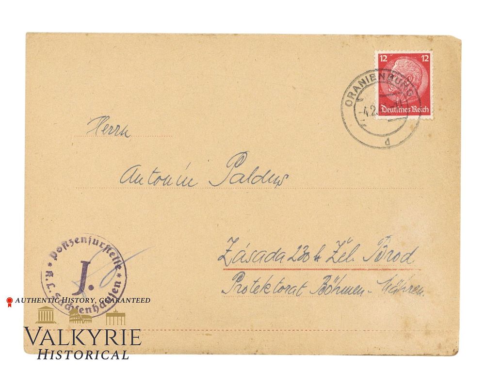 Lot 376: Letter Sent by Inmate From KL Sachsenhausen in 1941