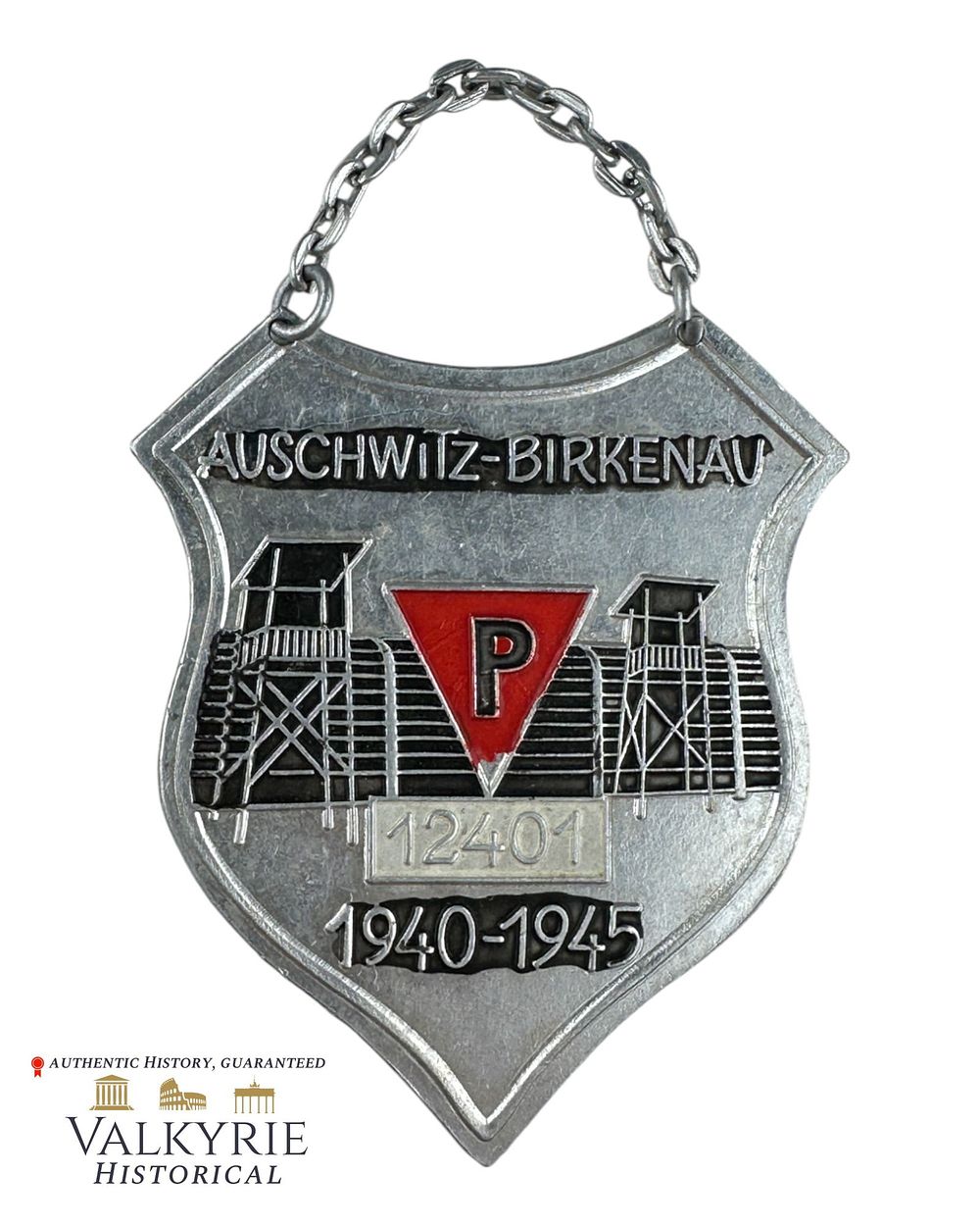 Lot 391: Post-war Commemorative and Numbered Pendant For KL Auschwitz-Birkenau Survivors