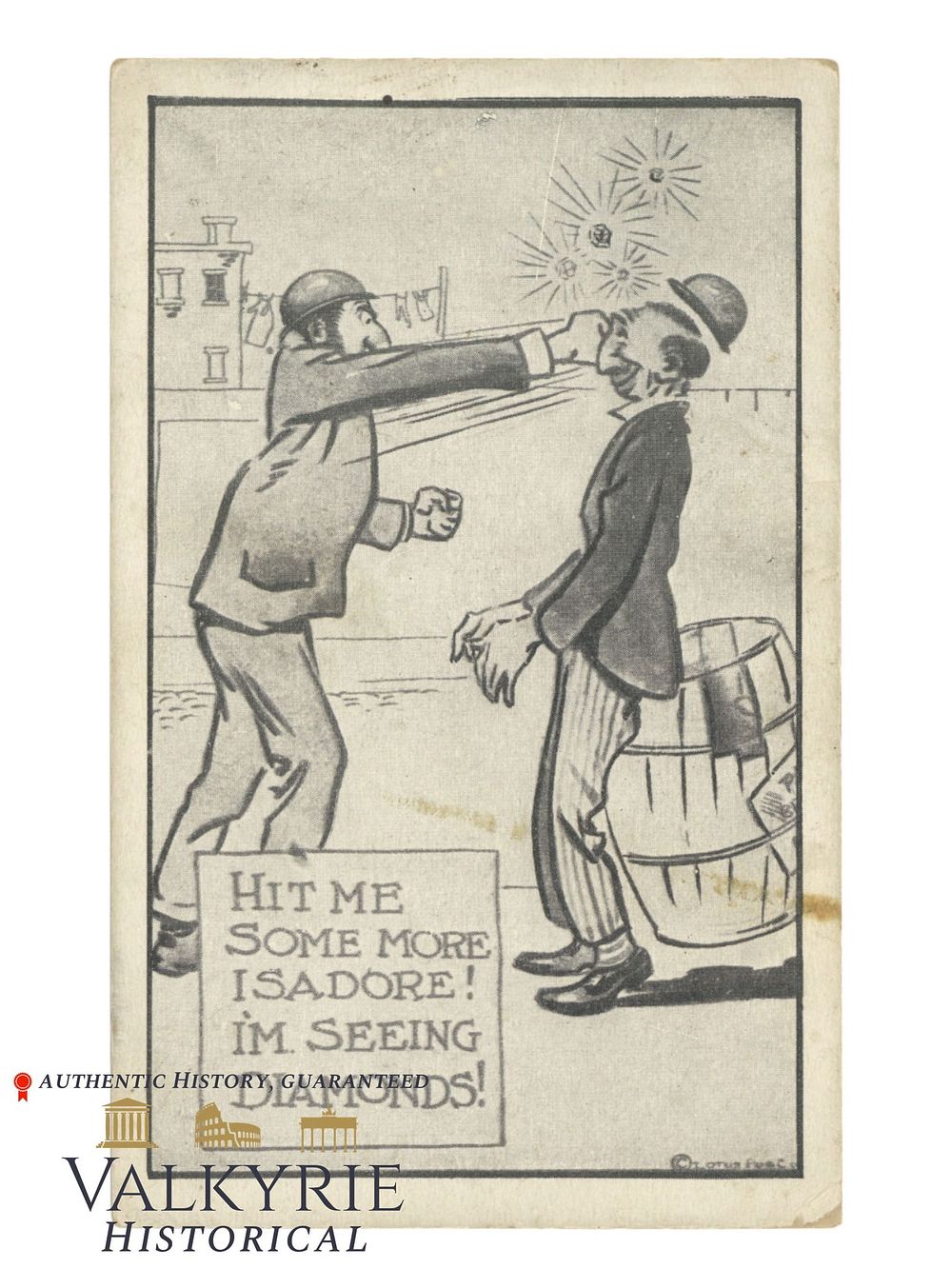 Lot 402: American Anti-Semitic Postcard "Hit Me Some More Isador! I'm Seeing Diamonds!" - ca. 1910