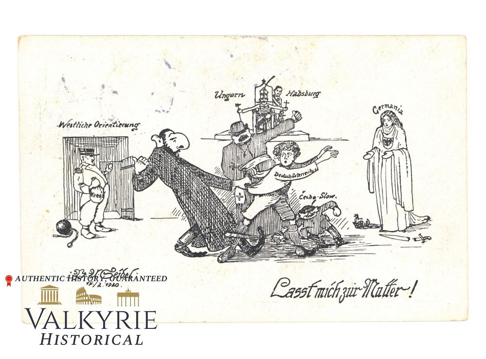 Lot 409: German Anti-Semitic Postcard "Let Me Go With My Mother!" - 1922