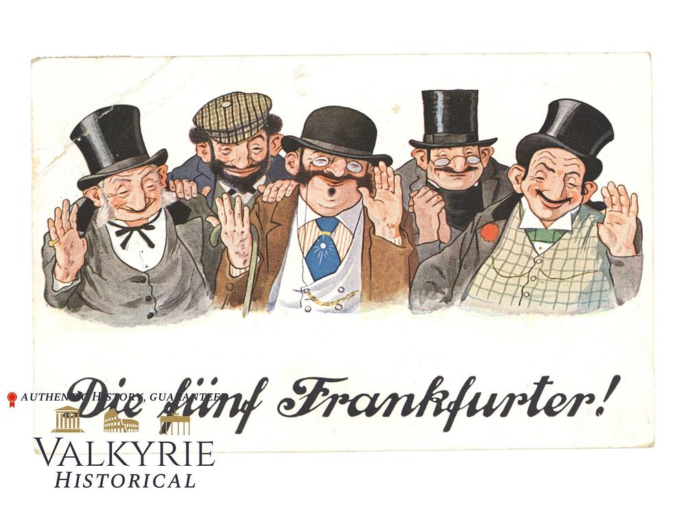 Lot 410: German Anti-Semitic Postcard "The Five Frankfurtians" 1914