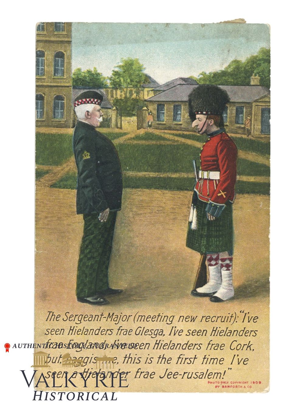 Lot 415: British Anti-Semitic Postcard "I Have Never Seen a Highlander From Jee-rusalem!" ca. 1910