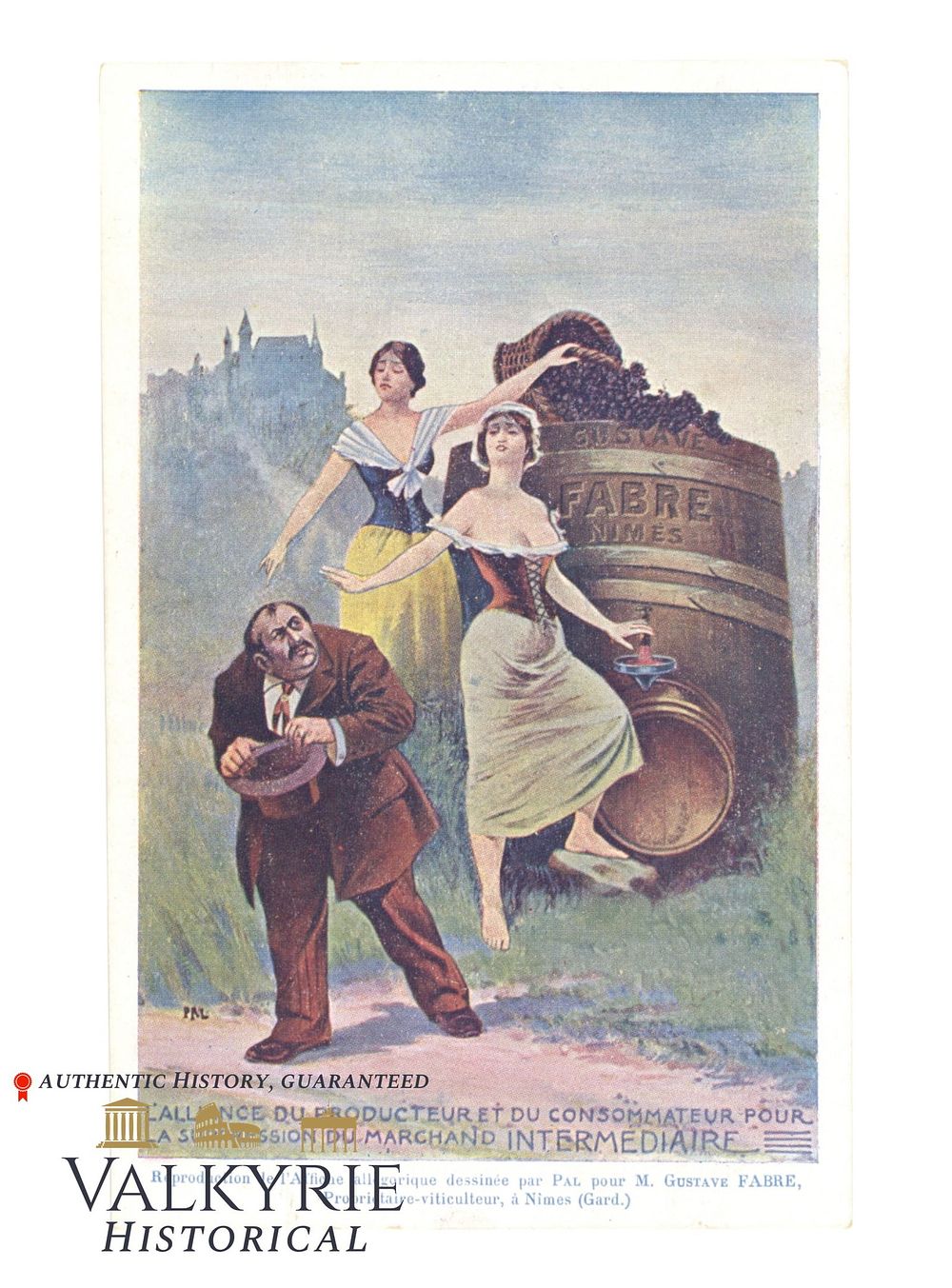 Lot 419: French Anti-Semitic Postcard Against Jews a Middlemen in Wine Business - ca. 1910
