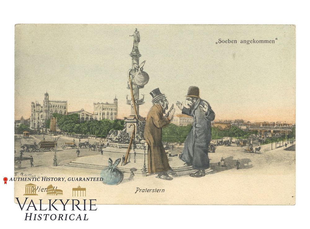 Lot 440: Austrian Anti-Semitic Postcard Representing 2 Stereotyped Jews "Praterstern" - ca. 1910