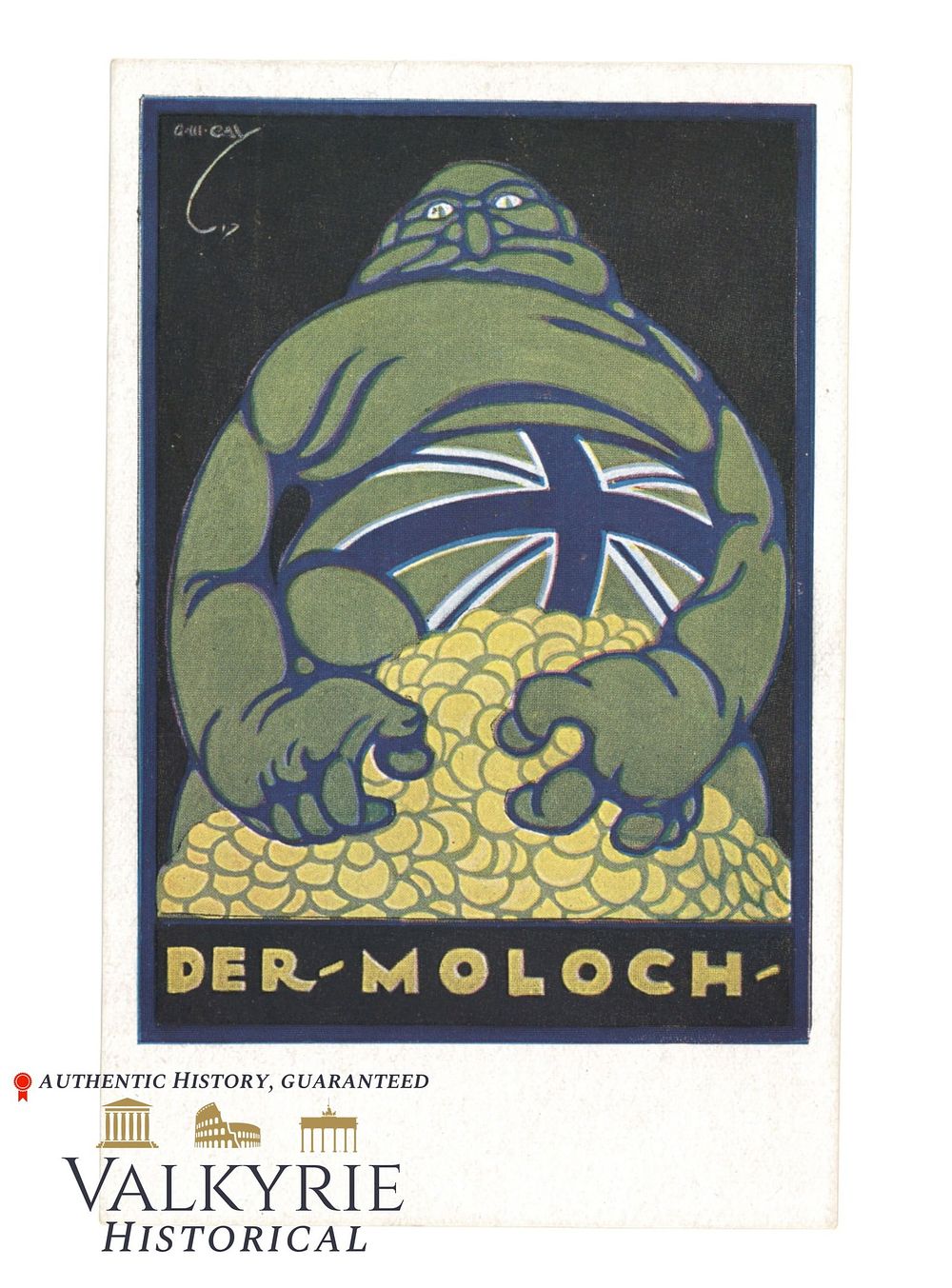 Lot 441: German Anti-Semitic Postcard "The Moloch" - 1930s