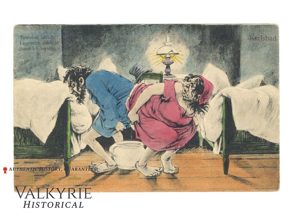 Lot 466: German Anti-Semitic Postcard With a Couple of Jews in Embarrassing Situation - Karlsbad - Early 1900