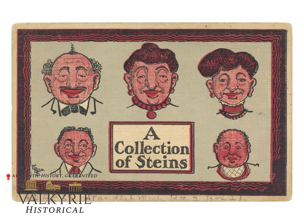 Lot 497: American Anti-Semitic Postcard "A Collection of Steins" - 1908
