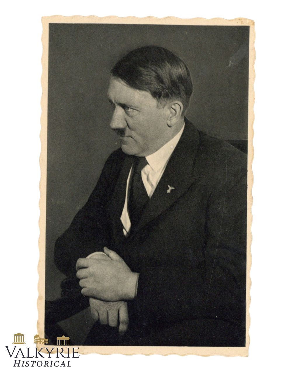 Lot 906: German Propaganda Postcard With Photo of Adolf Hitler Dressed in Smart Clothes