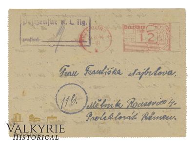 Rare Letter With Envelope Sent by Czech Prisoner From KL Neuengamme in 1944. Rare Letter With 