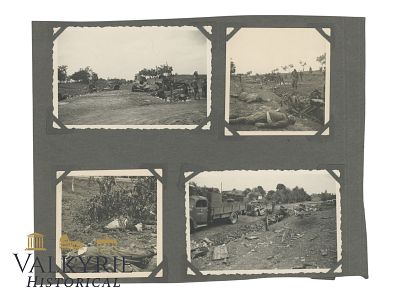 Loose Sheet From Photo Album With Photos of Wehrmacht Soldiers During the Invasion of the USSR. 