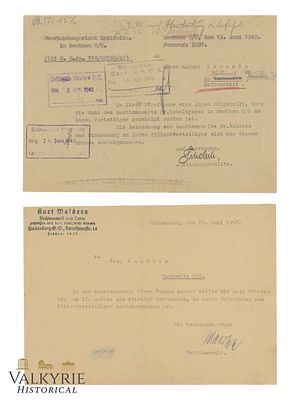 2 Documents of the Nazi Period in Kattowitz Regarding an Attorney and Legal Process - 1942. One 