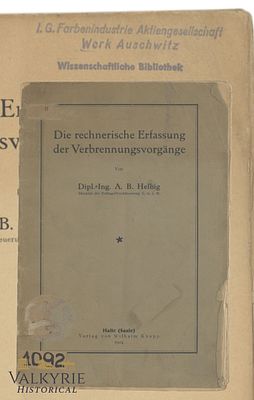 Book From the Scientific Library of KL Auschwitz III - Monowitz - Buna Werke. The book is 