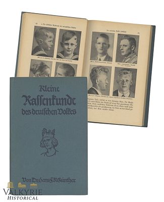 German Book of Racial Background Entitled "Kleine Rassenkunde des Deutsches Volkes" 1943. German 