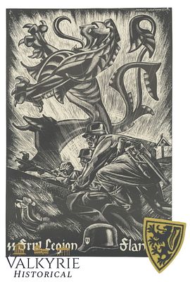 Set That Includes a Waffen SS Volunteer Legion Flandern From Belgium -Big Artwork and Cloth Patch. 