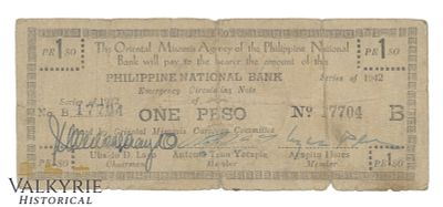 Philippines – Oriental Misamis, 1 Peso, 1942, Pick S585, G, Shipping flat cost $25 it doesn't 