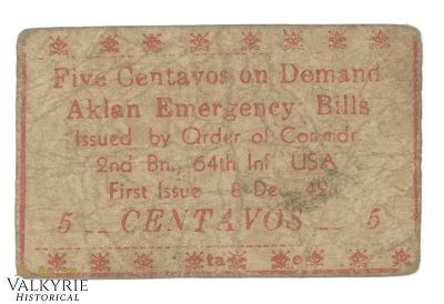 Philippines – Aklan, 5 Centavos, 1942, Pick S204, G, Shipping flat cost $25 it doesn't matter 