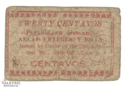 Philippines – Aklan, 20 Centavos, 1942, Pick S206a, G, Shipping flat cost $25 it doesn't matter 