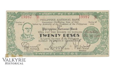 Philippines – Iloilo 20 pesos 1942, Pick – S315x2 Falsum, EF/XF . Shipping flat cost $25 it 