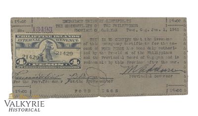 Philippines - Cagayan, 4 pesos 1942 Pick S167, F. Shipping flat cost $25 it doesn't matter how 