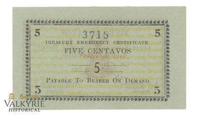 Philippines - Leyte, 5 Centavos, Pick S391a, AU . Shipping flat cost $25 it doesn't matter how 