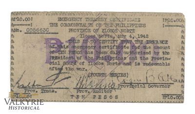 Philippines - Ilocos Norte, 10 Pesos 1942, Pick S283a, F. Philippines - Ilocos Norte, 10 Pesos 