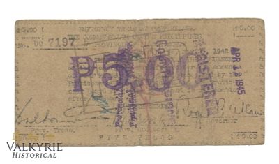 Philippines - Ilocos Norte, 5 Peso 1942, Pick S294, F. Philippines - Ilocos Norte, 5 Peso 1942 