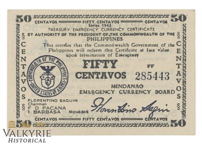 Philippines - Mindanao - Misamis Occidental, 50 centavos, 1942, Pick, 571, VF-, Shipping flat 