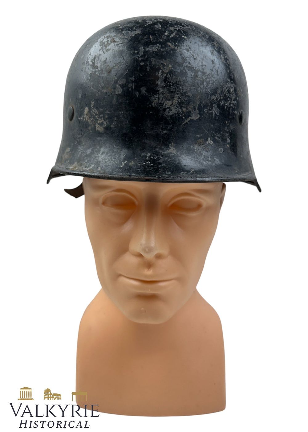 Lot 9: Well Worn Condition Stahlhlem / German Helmet of the Luftschutz With Neck Protector - Named