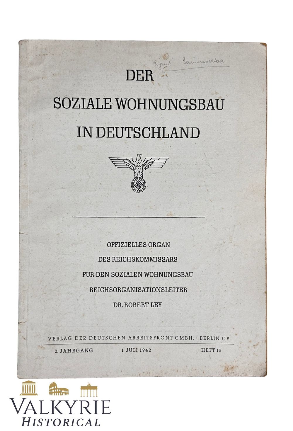 Lot 10: Social Housing Construcion Organ "The Social Housing in Germany" - Number 13 - 1st July 1942