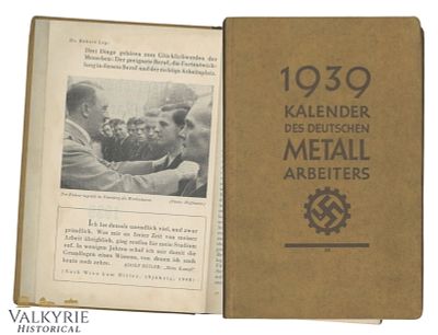 Calendar of German Metal Workers - Year 1939 - Published by the Geraman Labor Front. Calendar of 