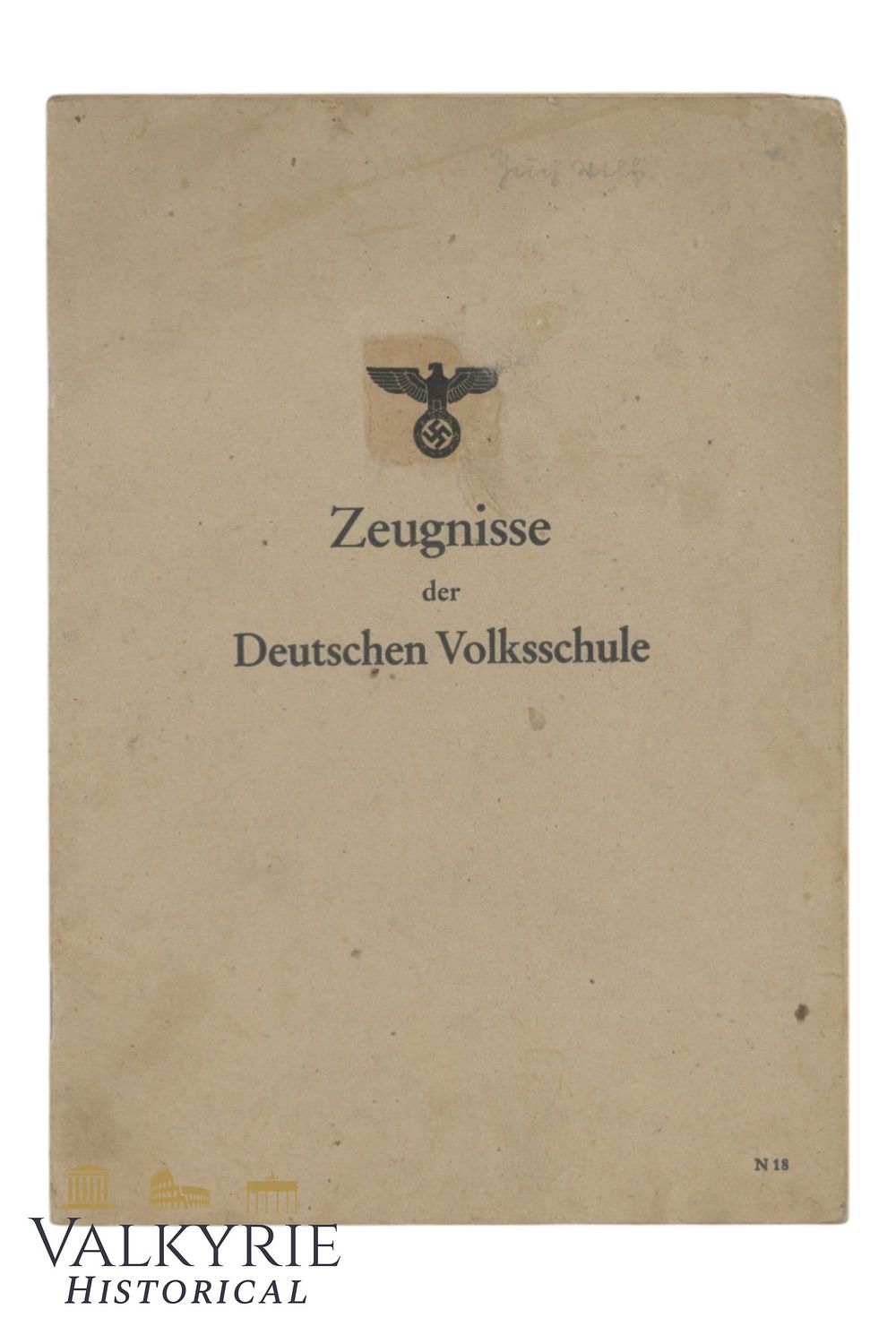 Lot 24: III Reich Period German Elementary School Grade Certificate Booklet