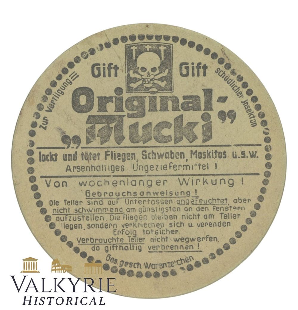Lot 39: Cardboard Lid or Canister Cover of a German III Reich Period Poisonous Pesticide For Plagues