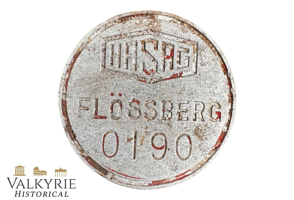 Lot 75: HASAG German Arms Manufacturing Company Floessberg Factory Metal Token - Relic Condition