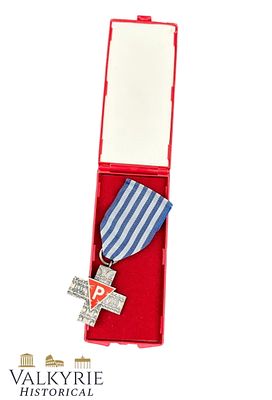Fine Example of the Polish Decoration "Auschwitz Cross" With Box of Origin. The Auschwitz Cross 