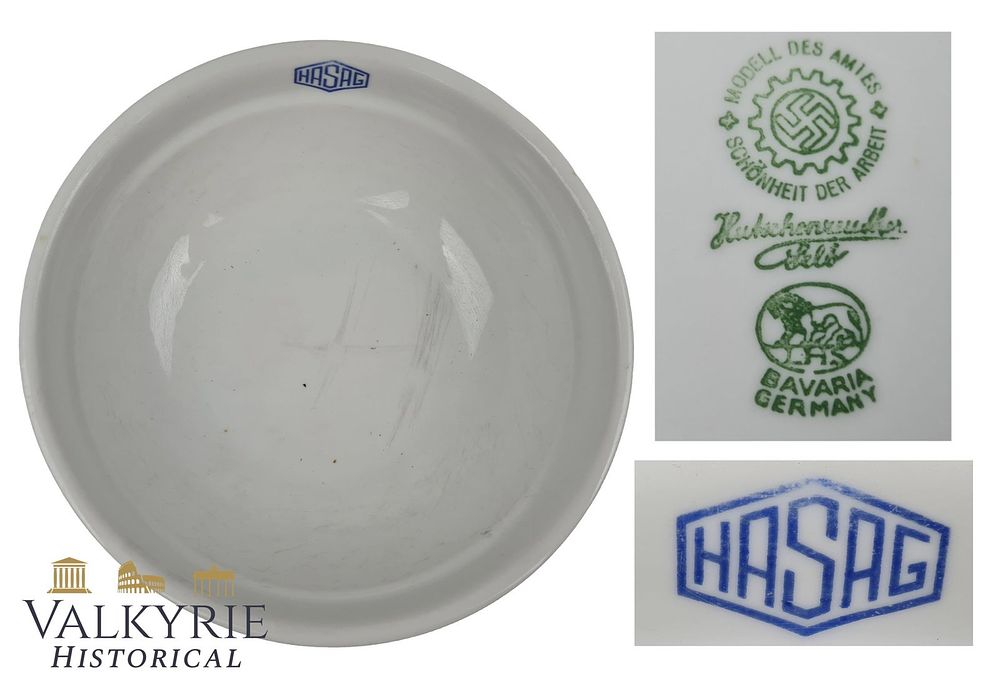 Lot 91: German Porcelain Plate With the Logo of HASAG German Arms Manufacturing Company