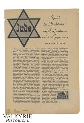 III Reich Period Anti-Semitic and Anti-Freemasonry Pamphlet - Damaged in one page where there 