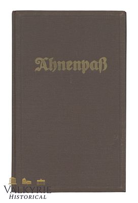 German Ahnenpass or Ancestors Passport Full of Entries Used to Prove The Aryan Purity. Hard 
