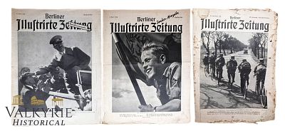 Set of 3 Numbers of Nazi Magazine "Berliner Illustrierte Zeitung" - Years 1933 and 1938. Number 